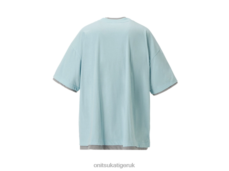 Unisex SS TOP XTBPR411 Clothing Onitsuka Tiger Light Blue/Grey
