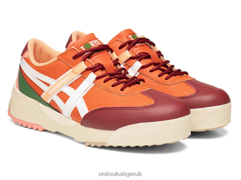 Unisex DELEGATION EX XTBPR107 Shoes Onitsuka Tiger Vermilion Tomato/White