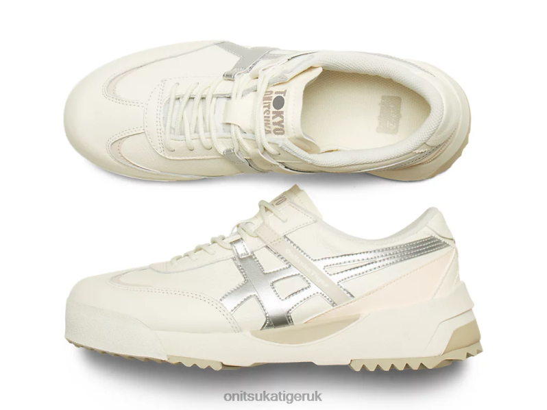 Unisex DELEGATION EX XTBPR112 Shoes Onitsuka Tiger Cream/Pure Silver
