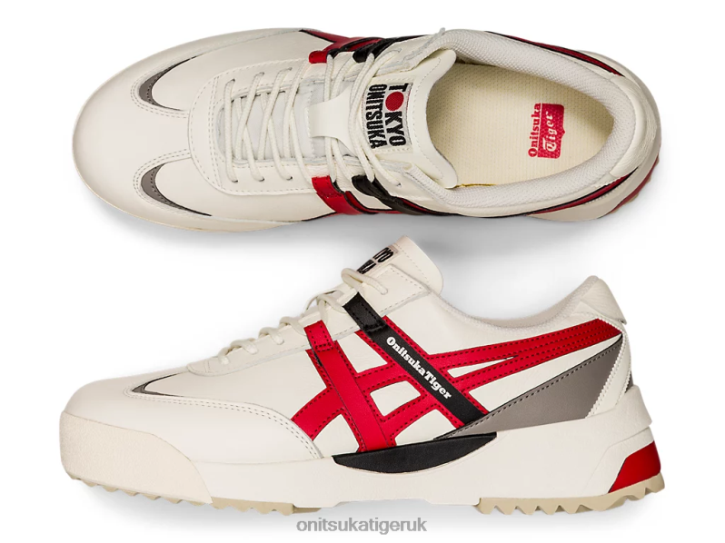 Unisex DELEGATION EX XTBPR265 Shoes Onitsuka Tiger Cream/Classic Red