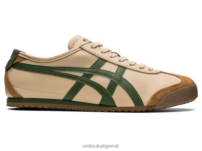 Unisex MEXICO 66 XTBPR5 Shoes Onitsuka Tiger Beige/Grass Green