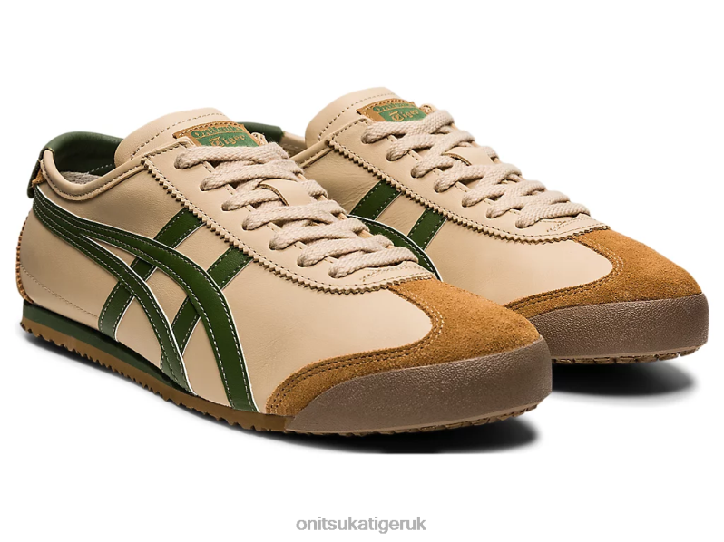 Unisex MEXICO 66 XTBPR5 Shoes Onitsuka Tiger Beige/Grass Green