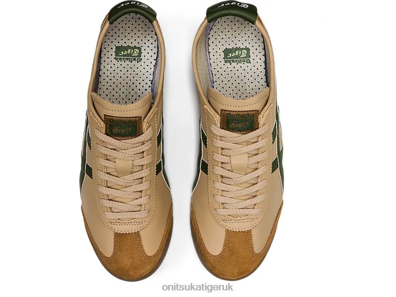 Unisex MEXICO 66 XTBPR5 Shoes Onitsuka Tiger Beige/Grass Green