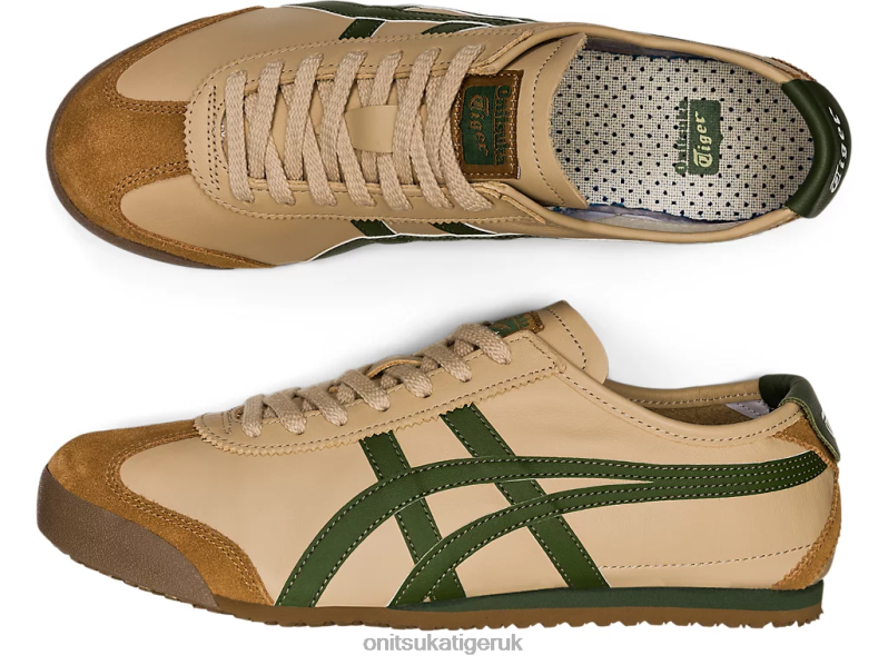Unisex MEXICO 66 XTBPR5 Shoes Onitsuka Tiger Beige/Grass Green