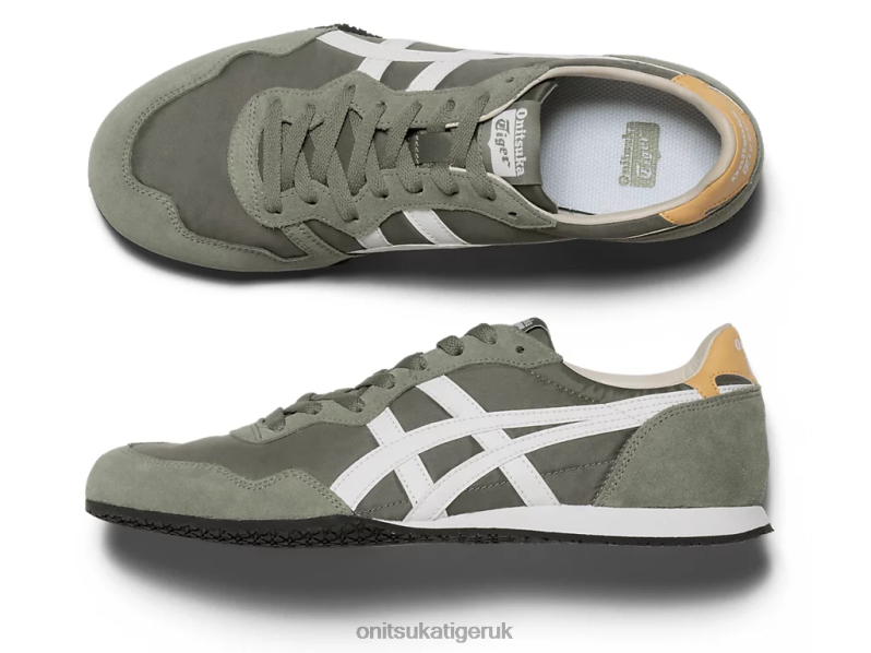Unisex SERRANO XTBPR76 Shoes Onitsuka Tiger Burnt Olive/White