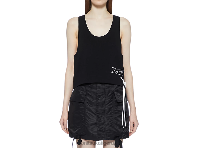 Women WS KNIT TANK TOP XTBPR590 Clothing Onitsuka Tiger Black