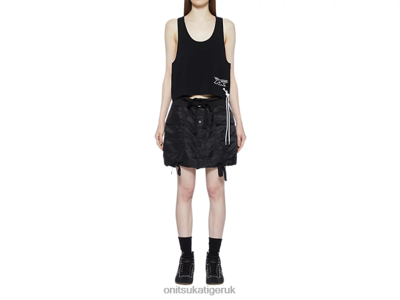 Women WS KNIT TANK TOP XTBPR590 Clothing Onitsuka Tiger Black