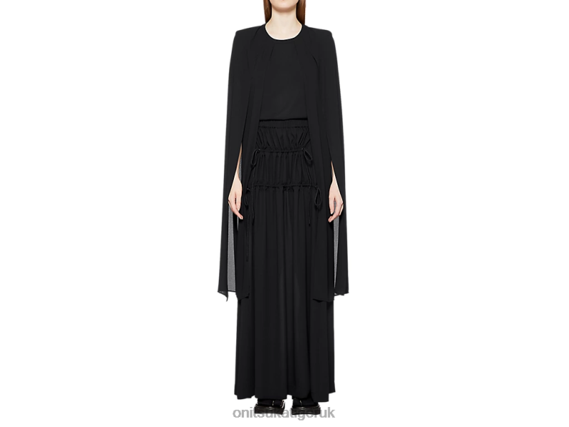 Women WS LONG SKIRT XTBPR596 Clothing Onitsuka Tiger Black