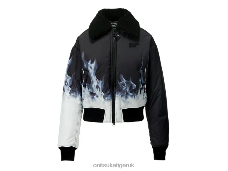 Women WS P BLOUSON XTBPR601 Clothing Onitsuka Tiger Black/White