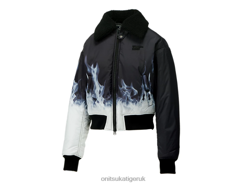 Women WS P BLOUSON XTBPR601 Clothing Onitsuka Tiger Black/White