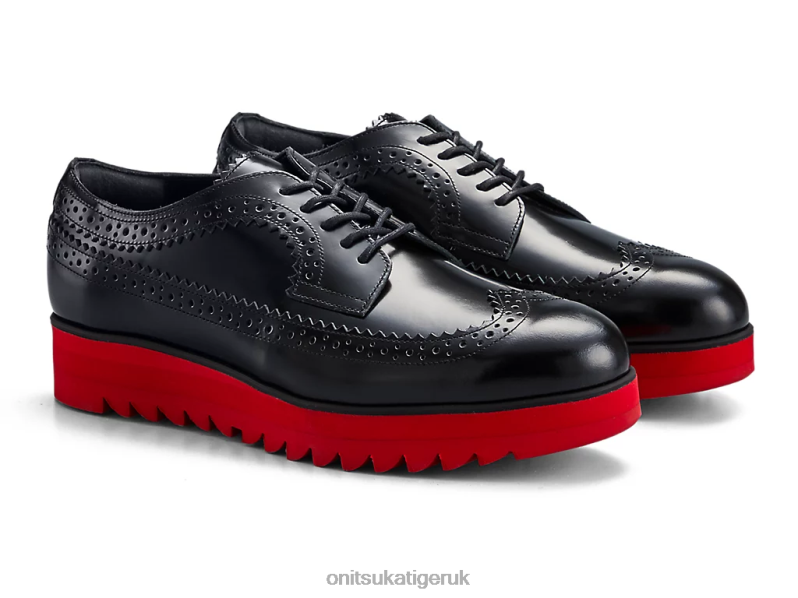 Women BROGUE XTBPR539 Shoes Onitsuka Tiger Black/Classic Red