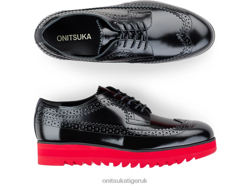 Women BROGUE XTBPR539 Shoes Onitsuka Tiger Black/Classic Red