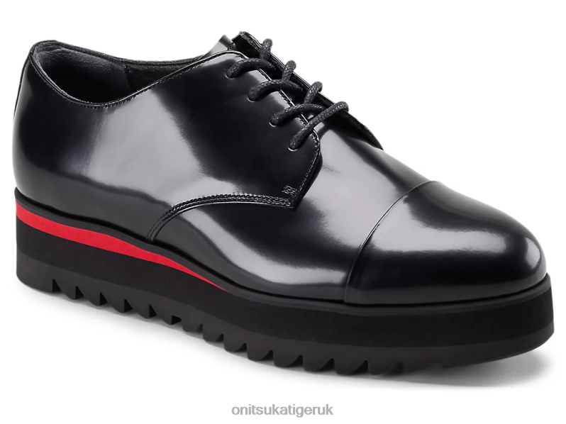 Women DERBY XTBPR556 Shoes Onitsuka Tiger Black/Classic Red