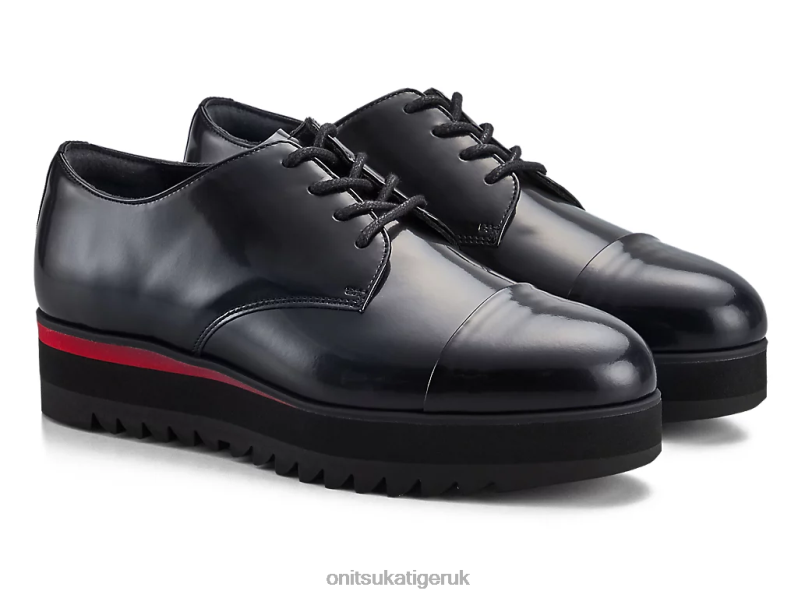Women DERBY XTBPR556 Shoes Onitsuka Tiger Black/Classic Red