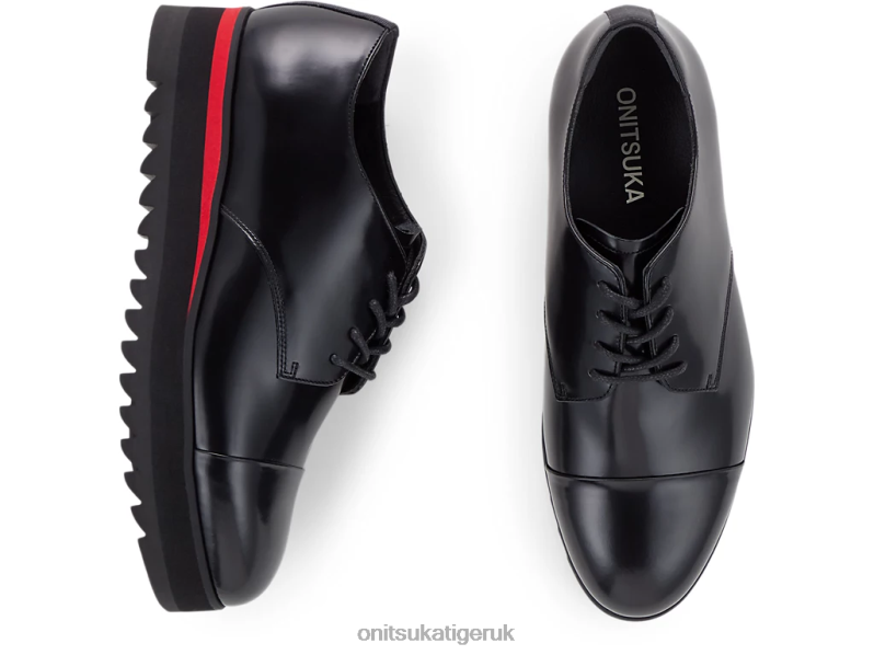 Women DERBY XTBPR556 Shoes Onitsuka Tiger Black/Classic Red