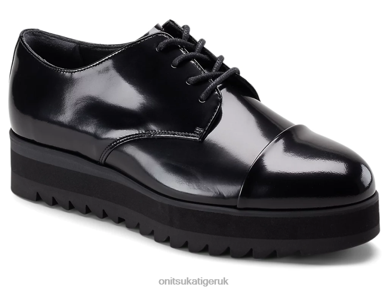 Women DERBY XTBPR560 Shoes Onitsuka Tiger Shiny Black