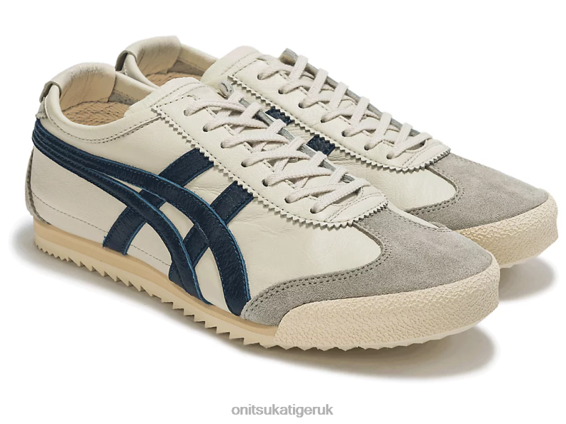 Women MEXICO 66 DELUXE XTBPR533 Shoes Onitsuka Tiger Birch/Indigo Blue